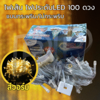ไฟเส้น ไฟประดับLED 100 ดวง แบบกระพริบ/ไม่กระพริบ