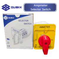 ซีเล็คเตอร์แอมป์สวิตช์ หน้าปัดสีแดงเหลือง ขนาด 64×80 มม. QUBIX